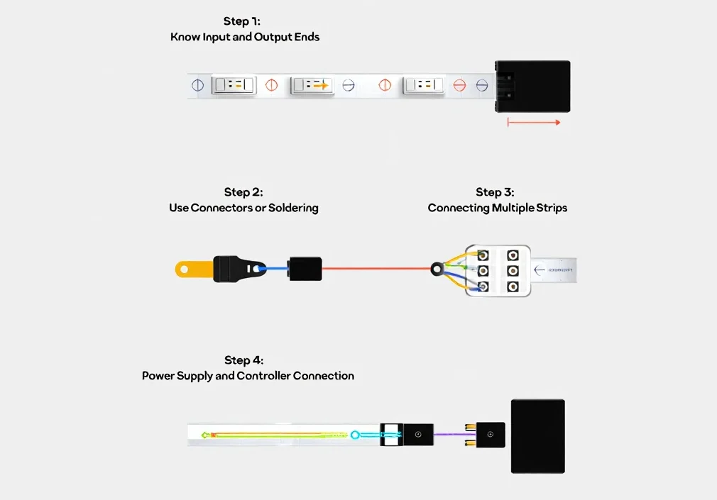 How do you connect Programmable LED strips?  