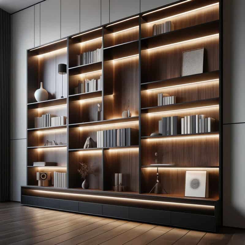 Corner, Bottom, And Top Of Shelves