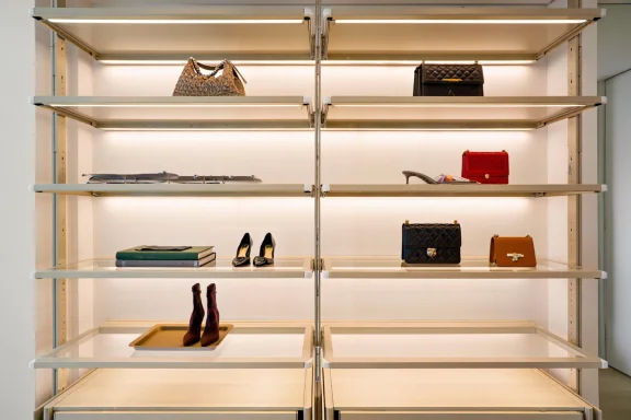 Install Glass Shelving With LED Lighting