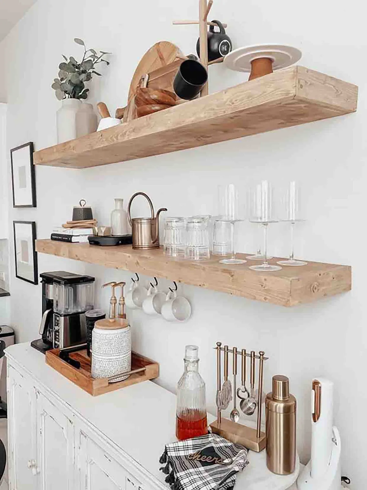 Mini Bar Floating Shelves Lighting