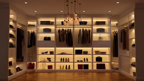 Top 31 Brilliant Shelf & Closet Lighting Ideas