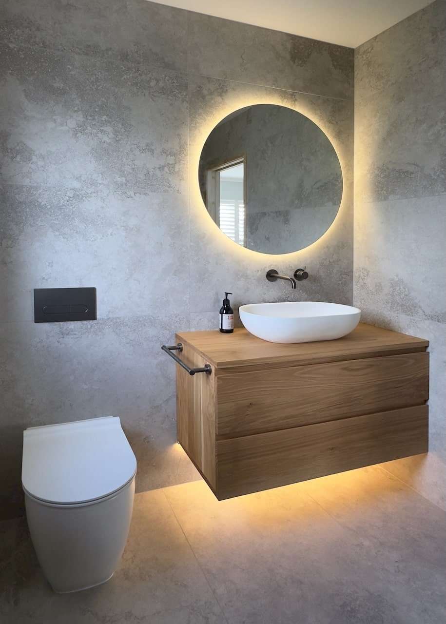 Along Bathroom Tile Edge 